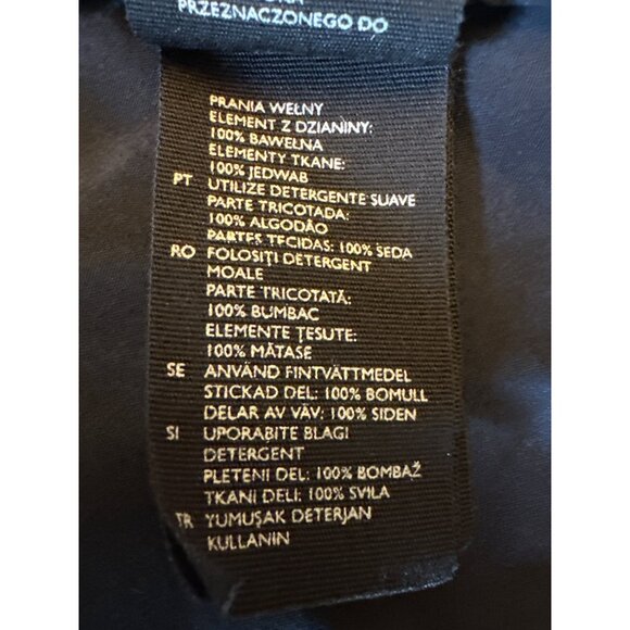 COS Womens Navy Button-Back Top Cotton & Silk Blend Long Sleeves Size S - Picture 4 of 6